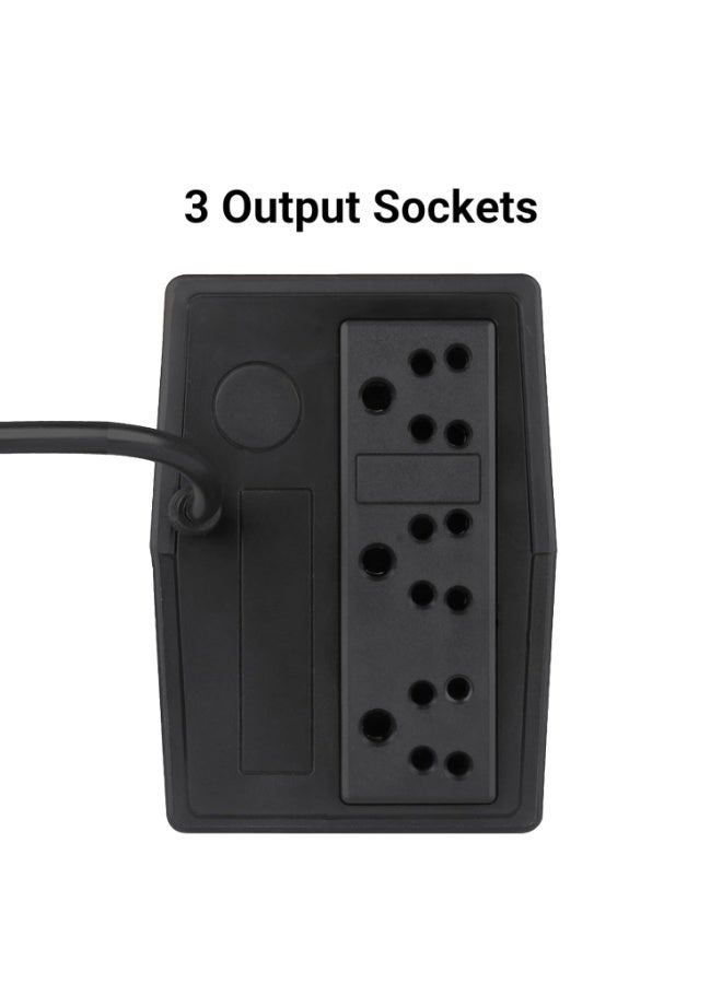 ZEBRONICS Zeb-U725 600VA UPS for Desktop/PC/Computers (not for Routers) with Automatic Voltage Regulation, Black - Image 2